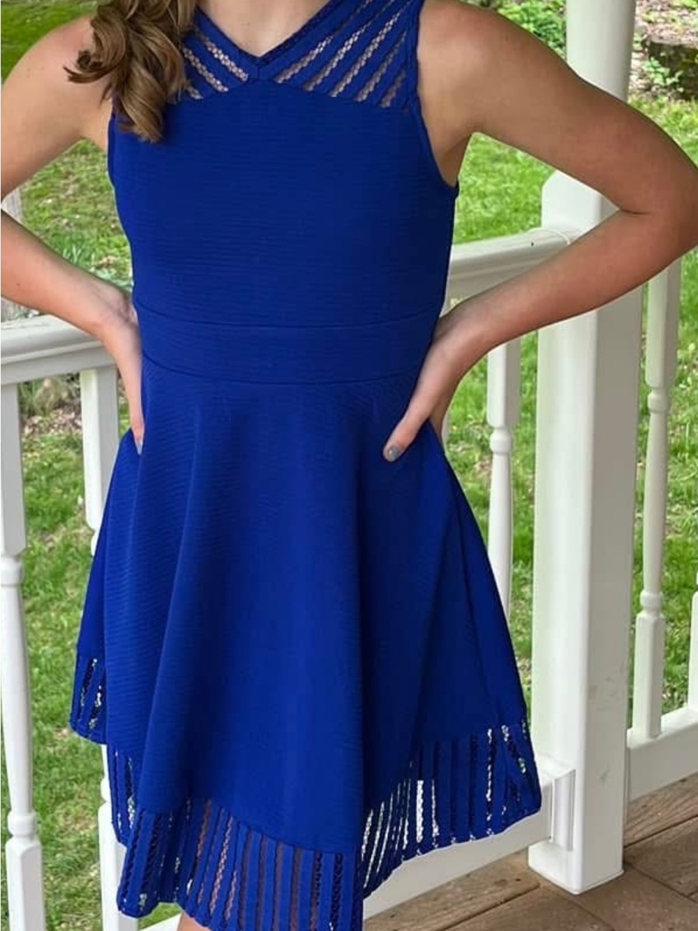 Royal Blue Sleeveless Fit-and-Flare Dress